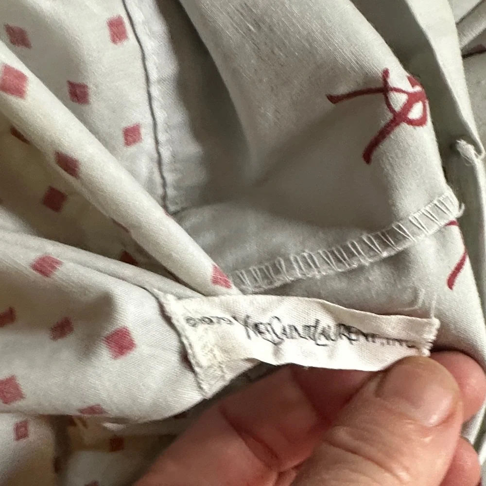 YSL Utica Light Gray and YSL Red Logo Standard Pillowcase Set (3) 1979 Vintage!